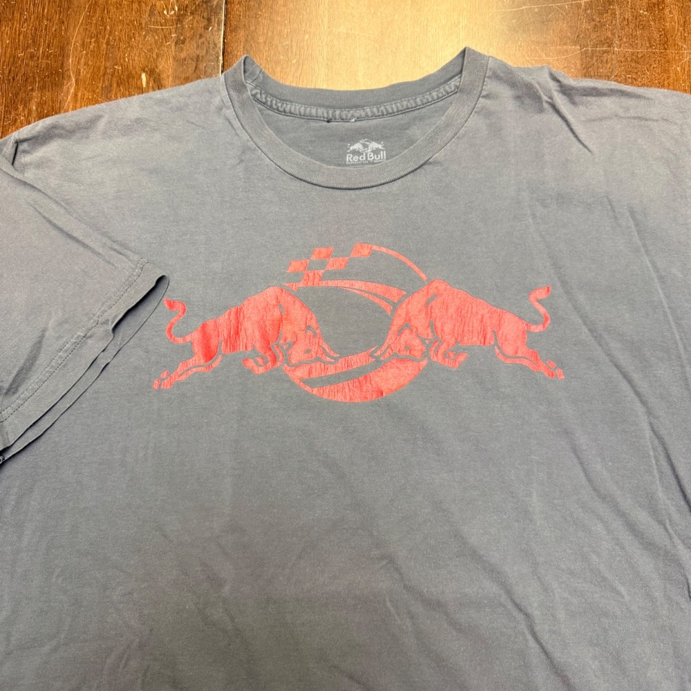 Red Bull Racing Team T-Shirt Mens XL Grey Faded Graphic Tee USA Made